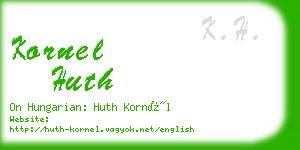 kornel huth business card